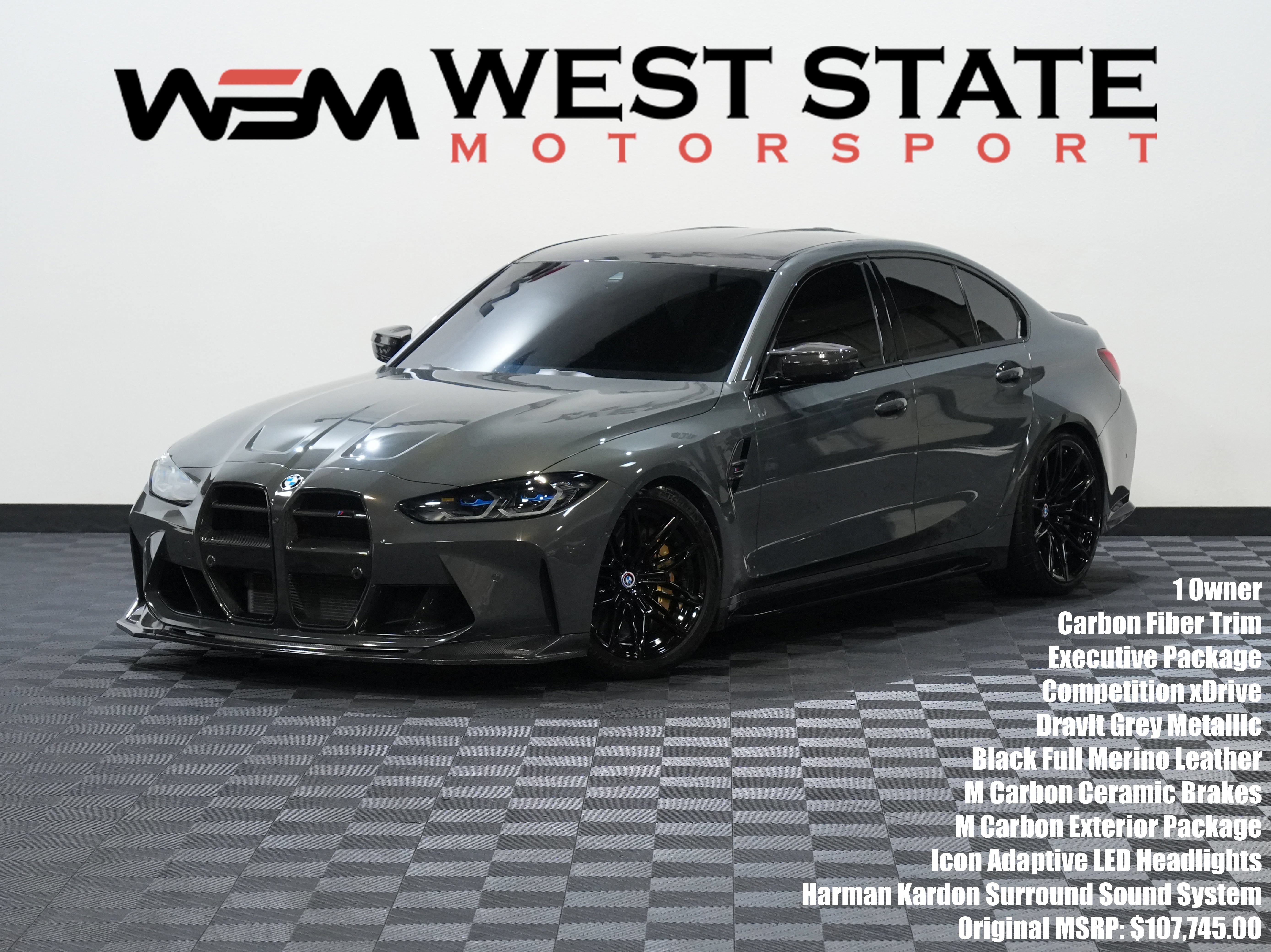 Used 2024 BMW M3 Competition w/ M Carbon Exterior Package
