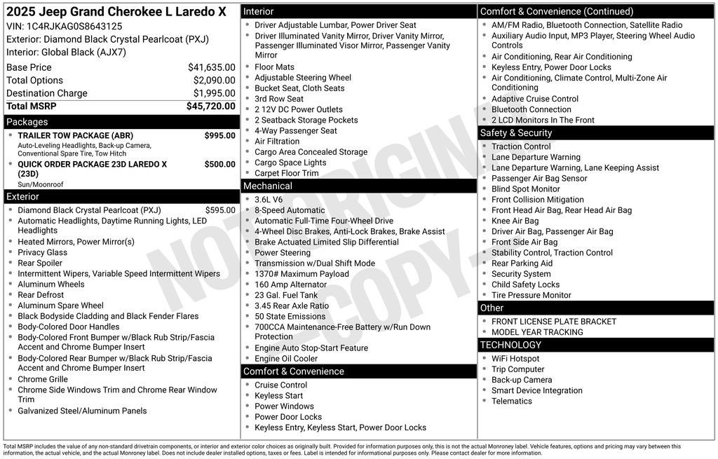 Certified 2025 Jeep Grand Cherokee L Laredo w/ Trailer Tow Package image 28