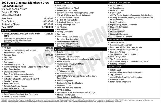 Certified 2025 Jeep Gladiator Sport AWD/4WD image 23