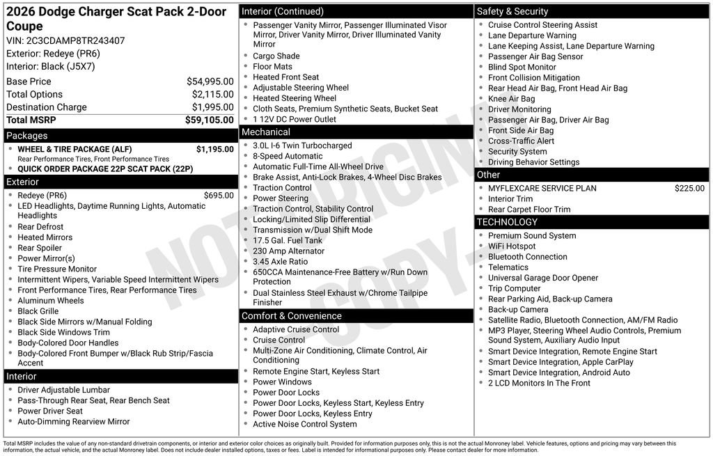 New 2026 Dodge Charger Scat Pack w/ Wheel & Tire Package AWD/4WD image 36