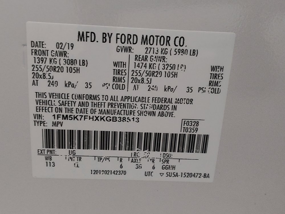Used 2019 Ford Explorer Limited w/ Ford Safe & Smart Package FWD image 33