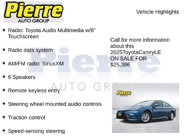 Used 2025 Toyota Camry LE FWD image 7