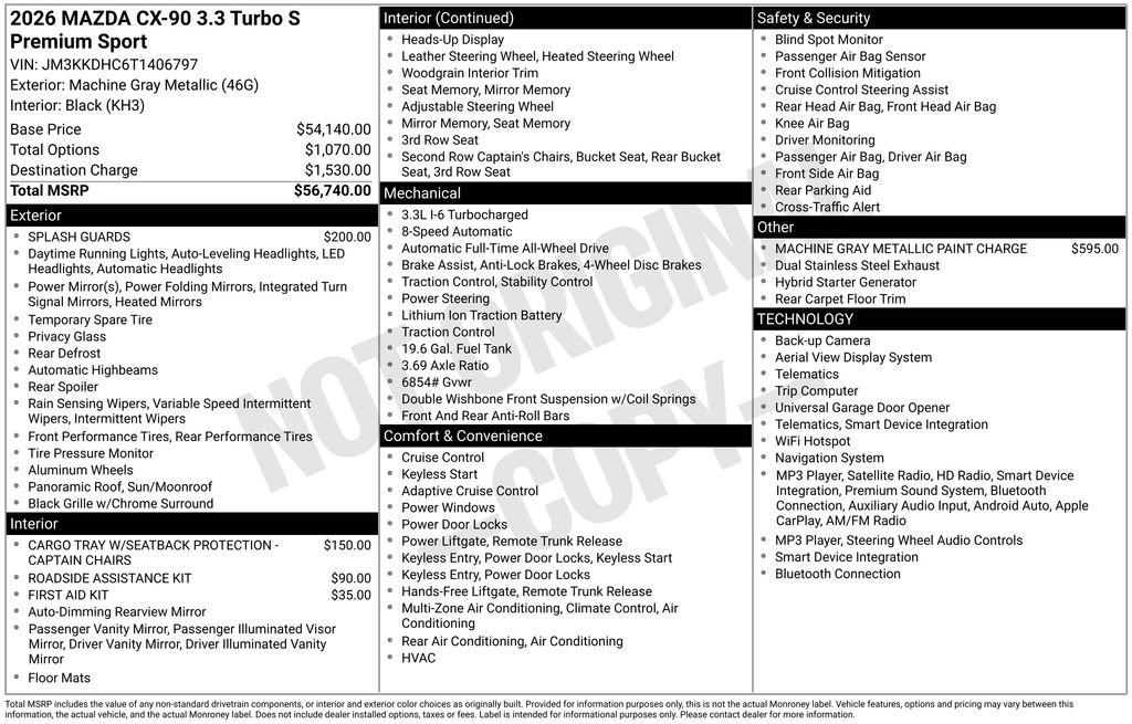 New 2026 MAZDA CX-90 3.3 Turbo S w/ Premium Package AWD/4WD image 25