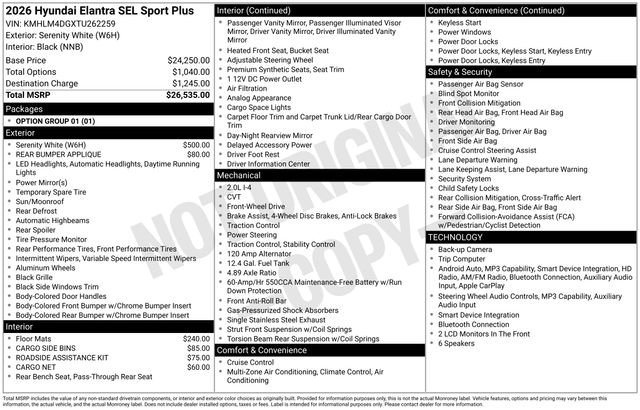 New 2026 Hyundai Elantra SEL Sport FWD image 43