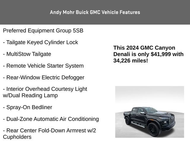 Used 2024 GMC Canyon Denali w/ LPO, Denali Black Edition image 8