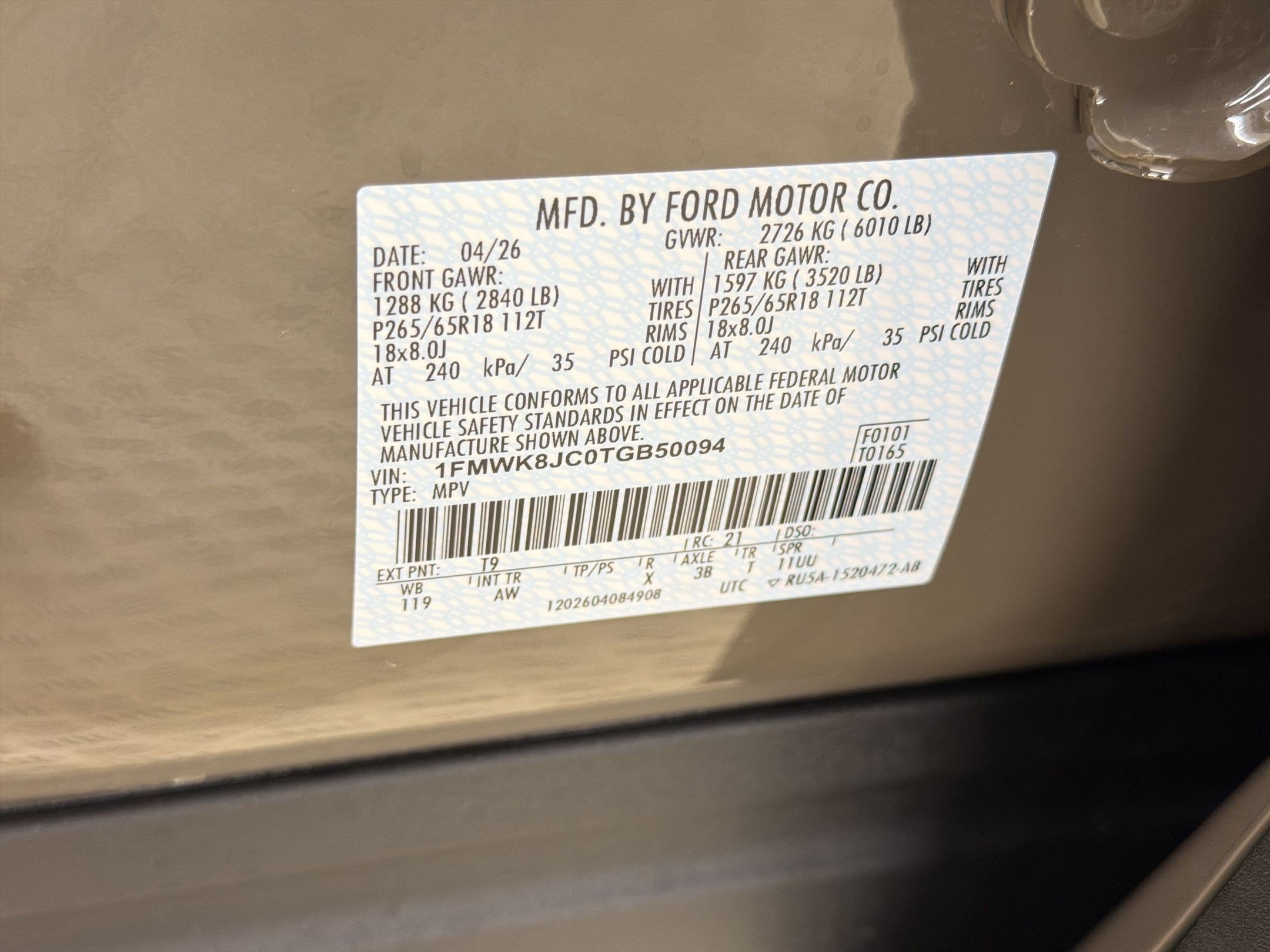 New 2026 Ford Explorer Tremor w/ Tremor Ultimate Package AWD/4WD image 17