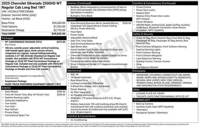 New 2025 Chevrolet Silverado 2500 W/T w/ WT Convenience Package image 6