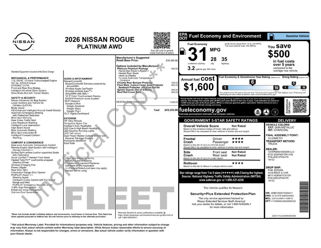 Certified 2026 Nissan Rogue Platinum w/ Platinum Premium Package AWD/4WD image 44