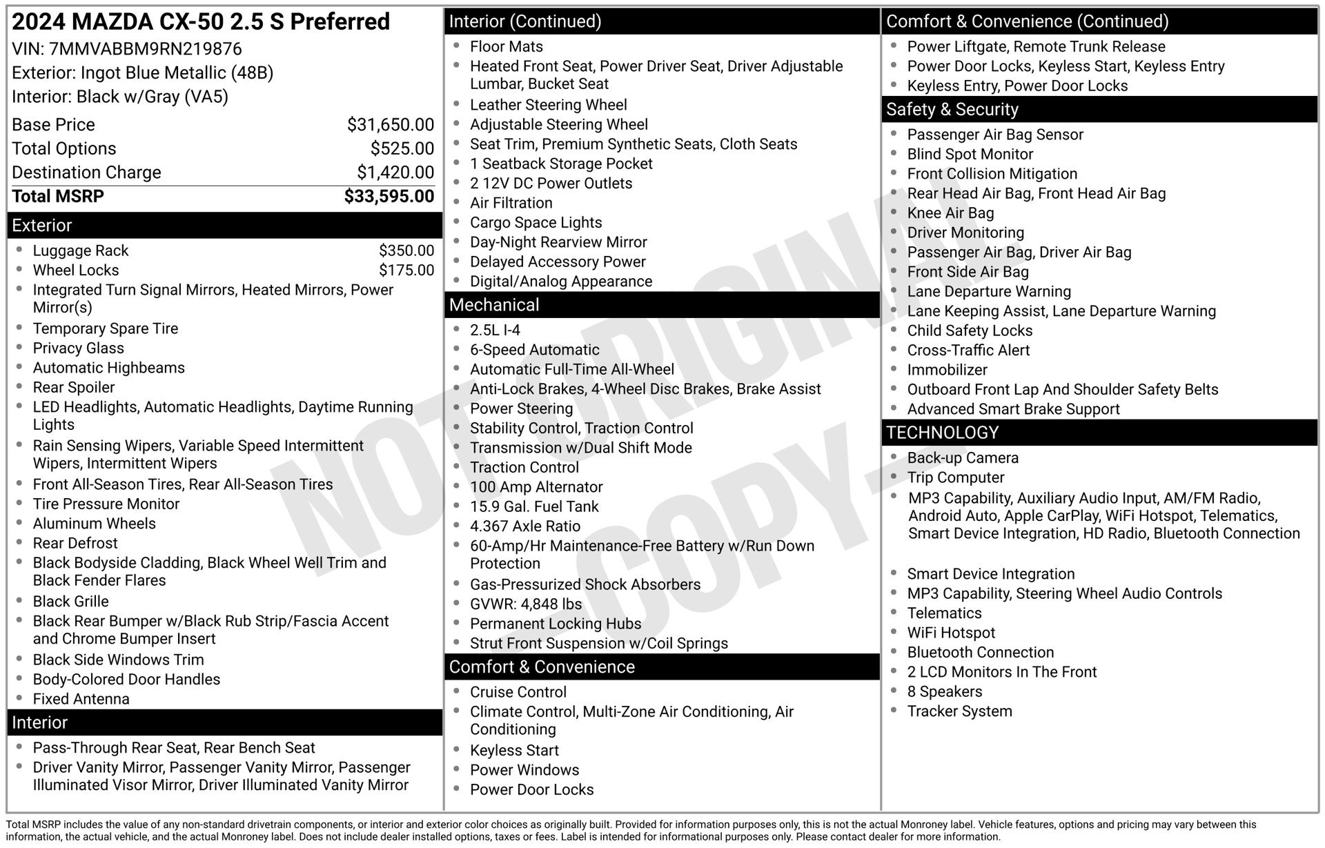 Certified 2024 MAZDA CX-50 AWD 2.5 S w/ Preferred Package image 38