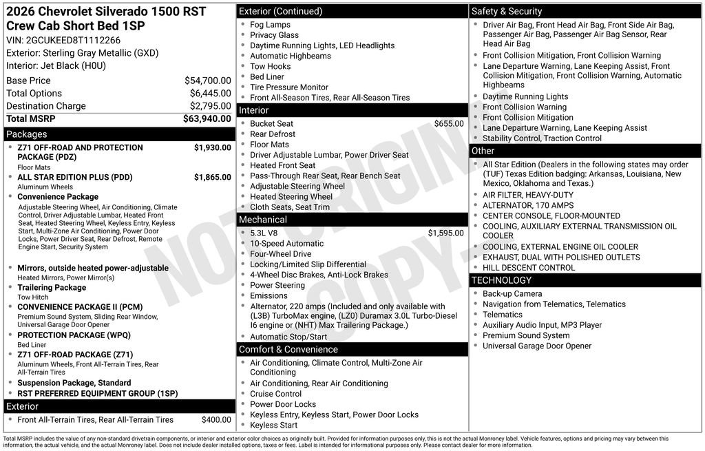 New 2026 Chevrolet Silverado 1500 RST AWD/4WD image 26