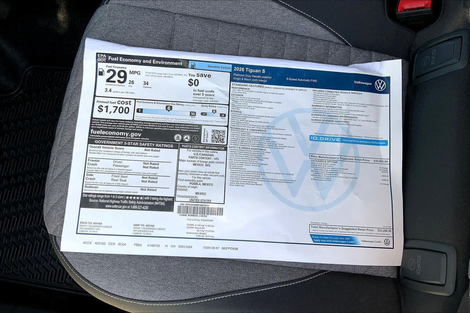 Used 2026 Volkswagen Tiguan S FWD image 21