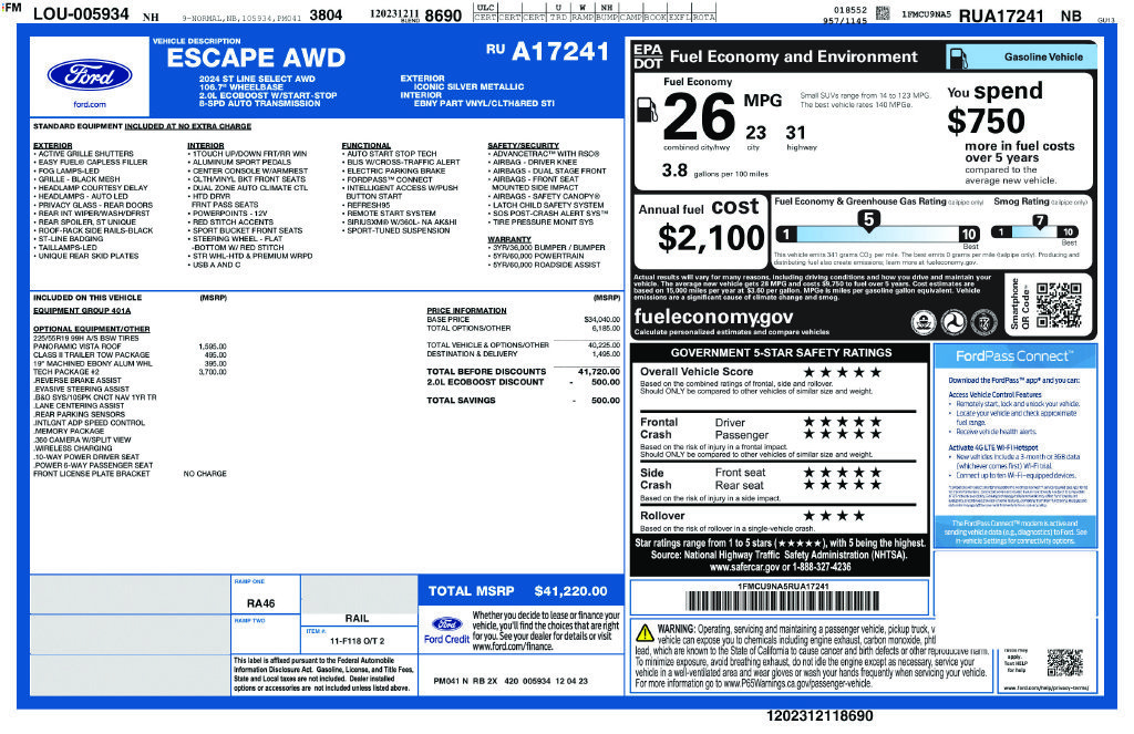 Used 2024 Ford Escape ST-Line Select w/ Tech Pack #2 AWD/4WD image 4