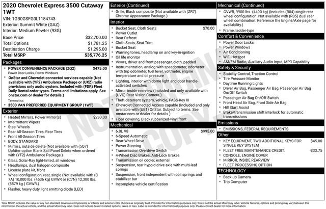 Used 2020 Chevrolet Express 3500 w/ Power Convenience Package video 4