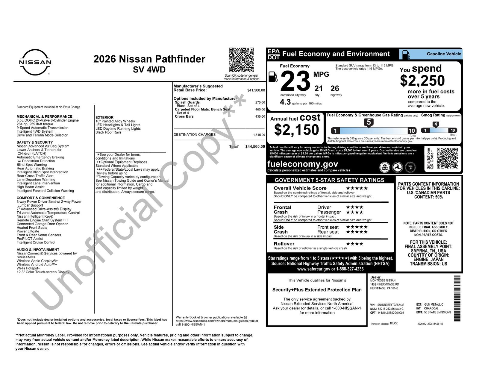 New 2026 Nissan Pathfinder SV AWD/4WD image 42
