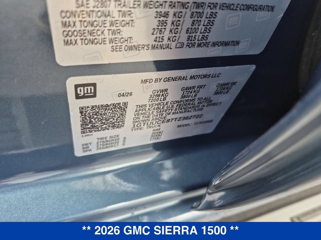 New 2026 GMC Sierra 1500 Elevation w/ LPO, Elevation Black Package AWD/4WD image 35