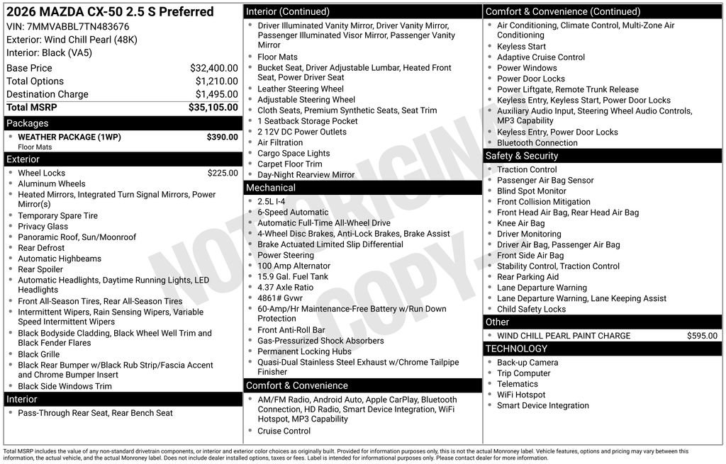 New 2026 MAZDA CX-50 AWD 2.5 S w/ Weather Package image 23