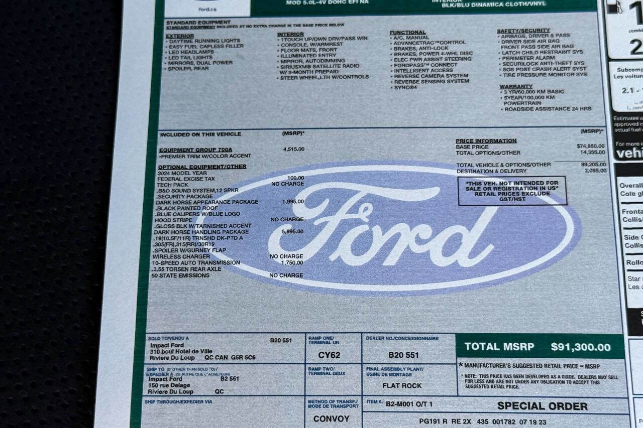 Used 2024 Ford Mustang Dark Horse w/ Dark Horse Handlin Package RWD image 44
