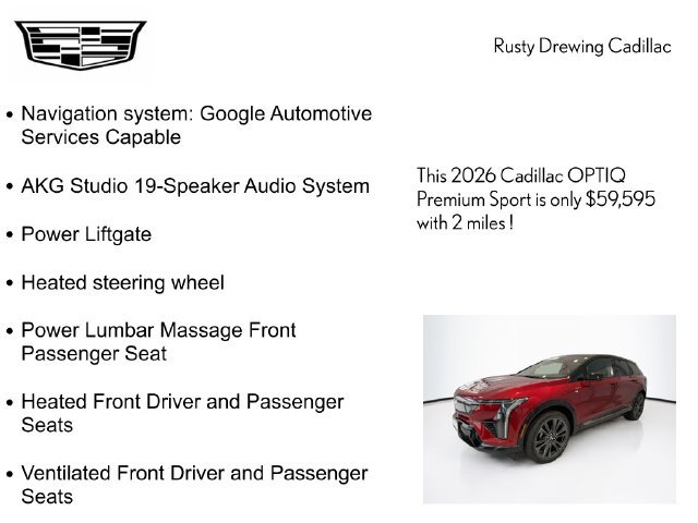 New 2026 Cadillac Optiq Sport 2 w/ LPO, Floor Liner Package RWD image 4