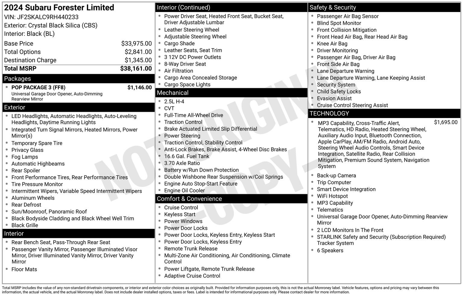 Certified 2024 Subaru Forester Limited w/ POP Package 3 AWD/4WD image 35