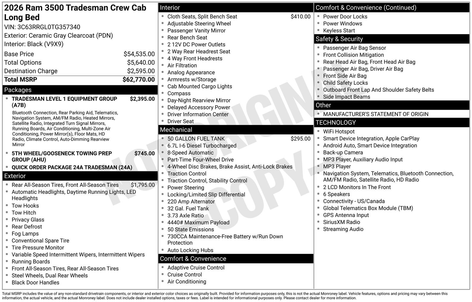 New 2026 RAM 3500 Tradesman AWD/4WD image 26