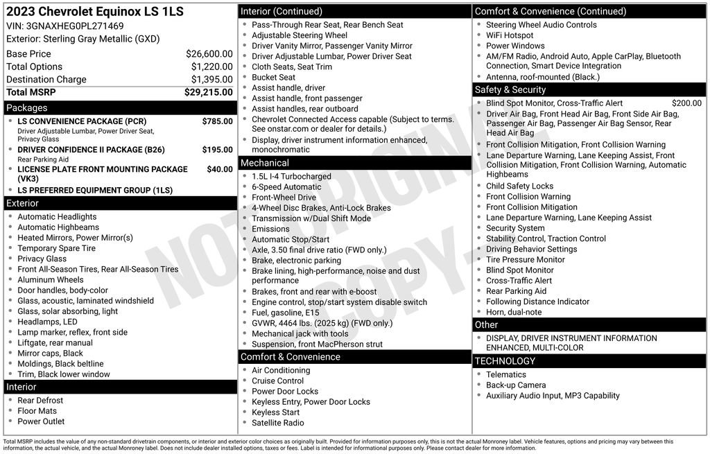 Used 2023 Chevrolet Equinox LS w/ LS Convenience Package FWD image 13