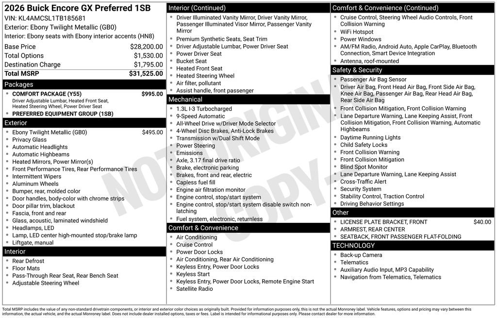 New 2026 Buick Encore GX Preferred w/ Comfort Package AWD/4WD image 35