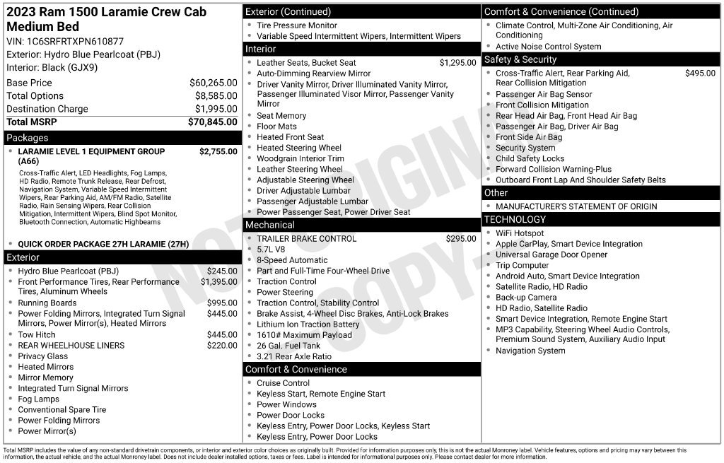 Used 2023 RAM 1500 Laramie AWD/4WD image 2