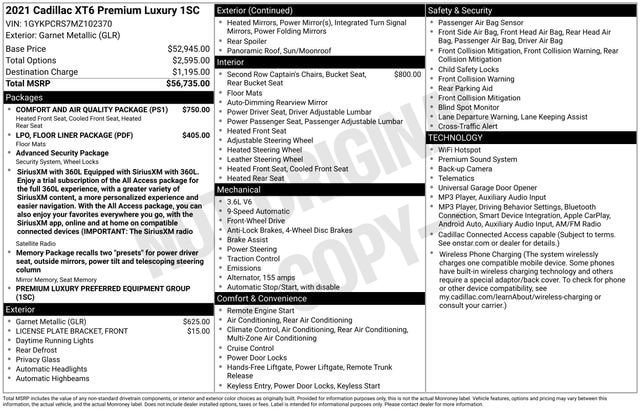 Used 2021 Cadillac XT6 Premium Luxury FWD image 35