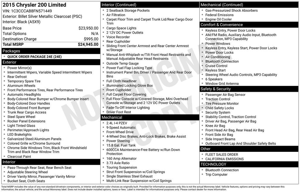 Used 2015 Chrysler 200 Limited image 4