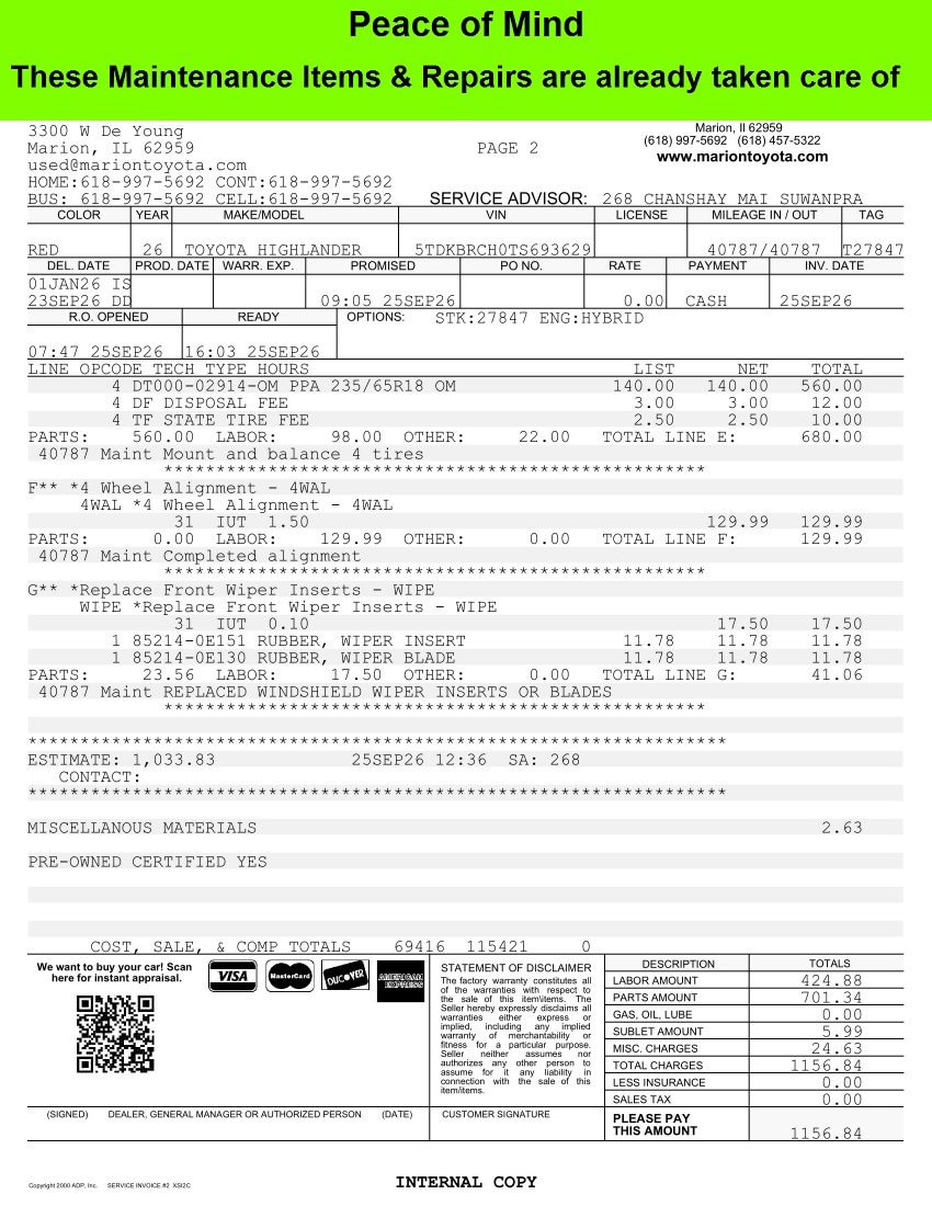 Certified 2026 Toyota Highlander XLE AWD/4WD image 36