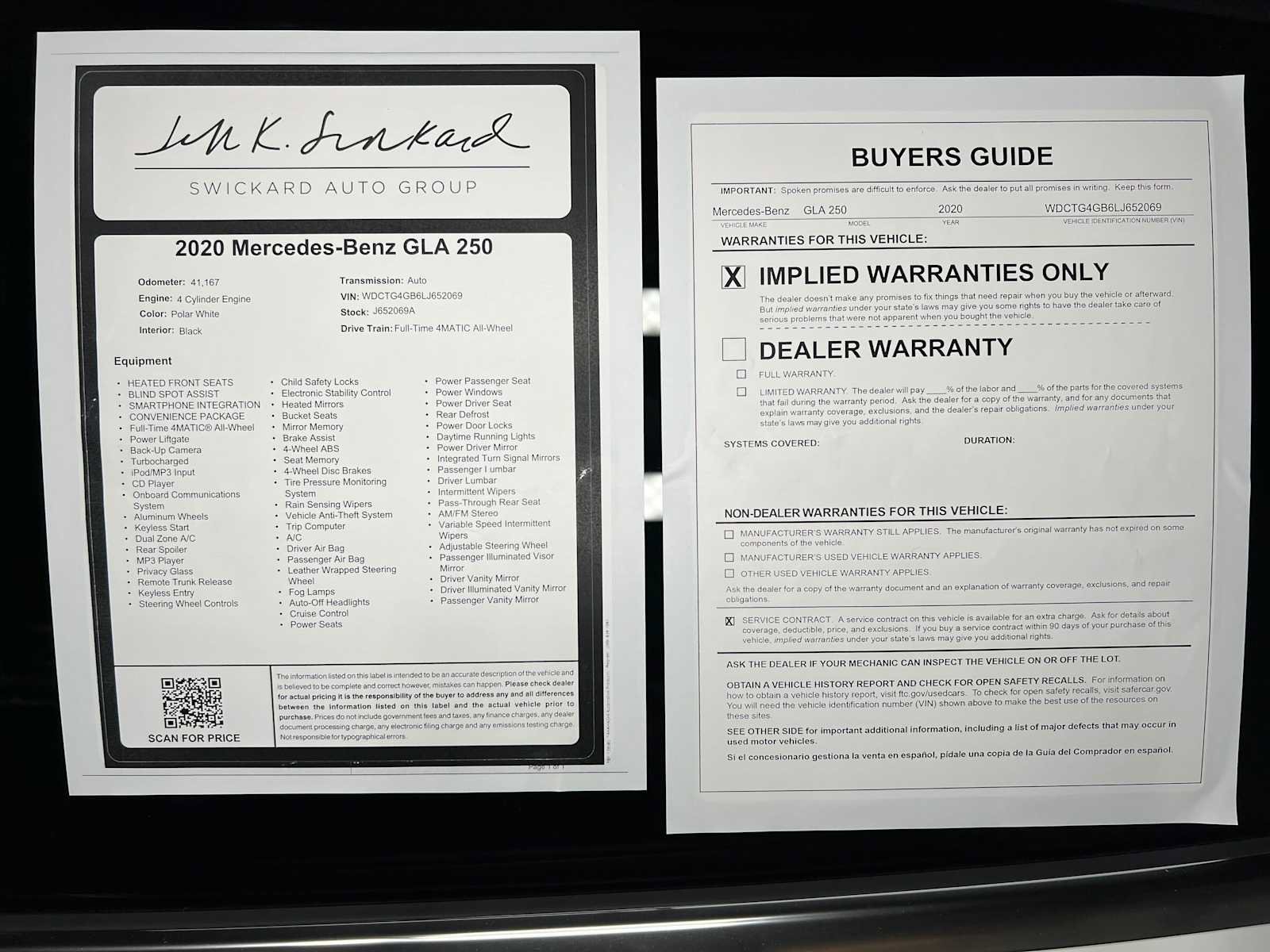 Certified 2020 Mercedes-Benz GLA 250 4MATIC image 43