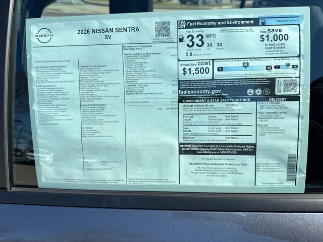 New 2026 Nissan Sentra SV image 6