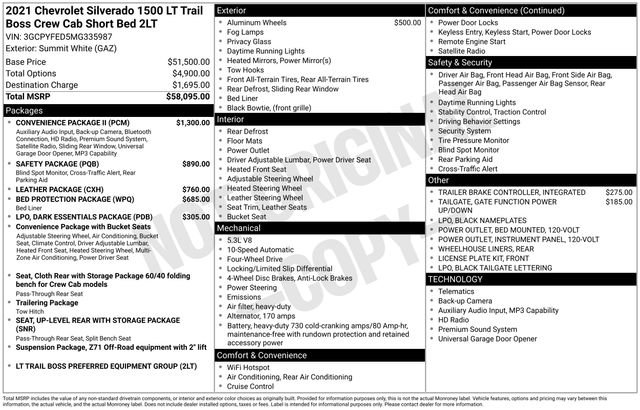 Used 2021 Chevrolet Silverado 1500 LT Trail Boss w/ Convenience Package II image 37