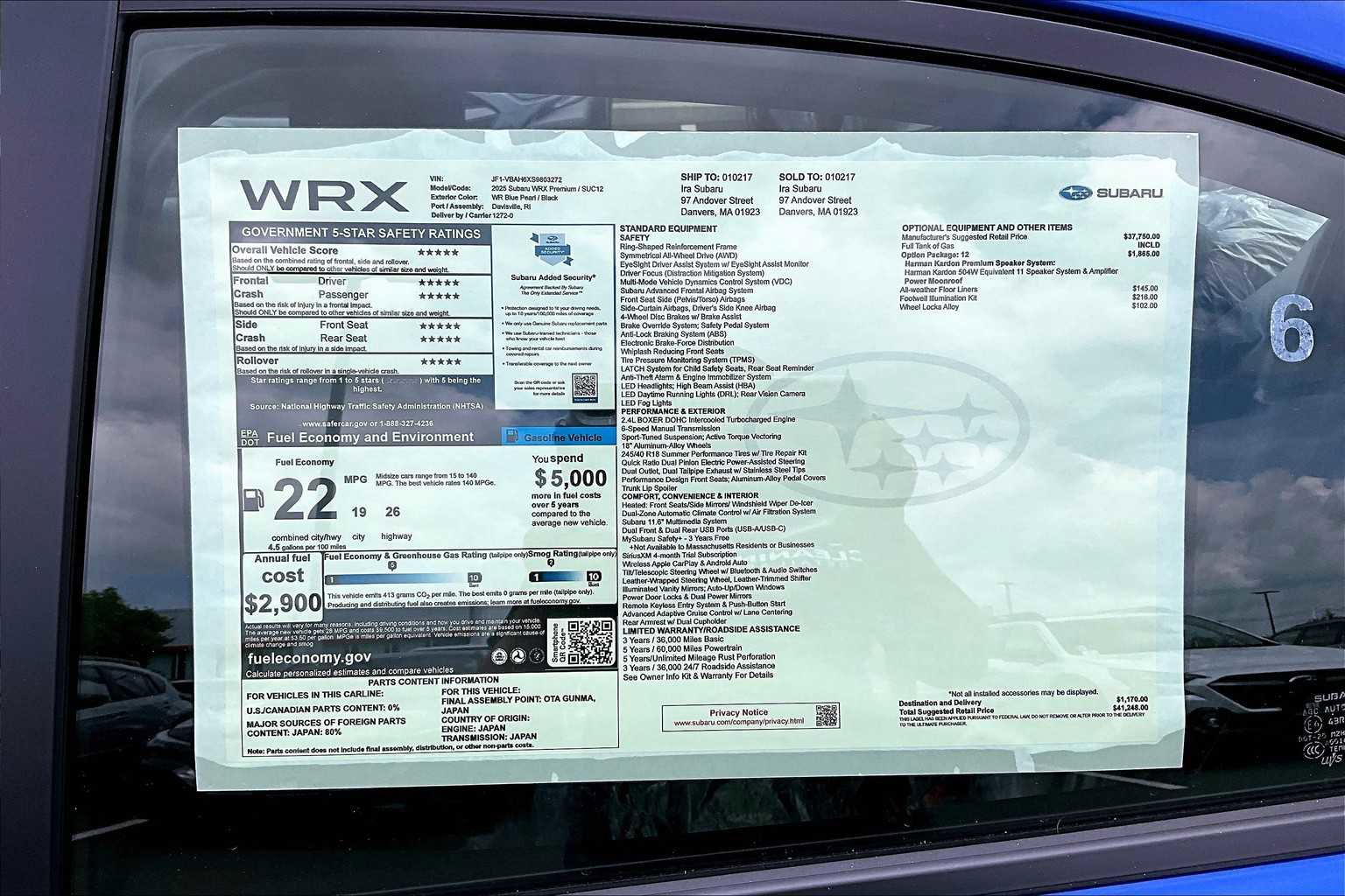 New 2025 Subaru WRX Premium image 18