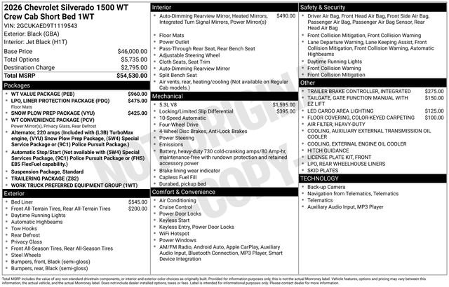 New 2026 Chevrolet Silverado 1500 W/T w/ WT Value Package image 17