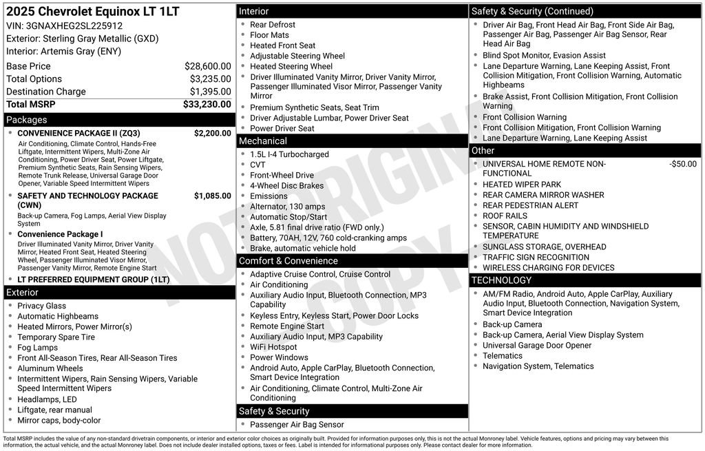 Used 2025 Chevrolet Equinox LT w/ Convenience Package II FWD image 48