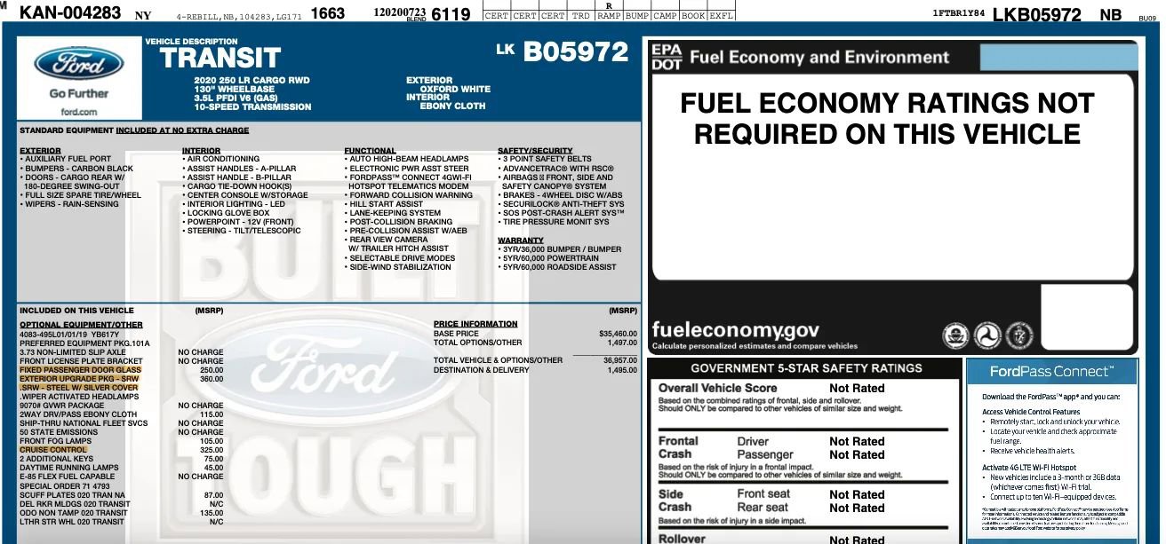 Used 2020 Ford Transit 250 Low Roof w/ Exterior Upgrade Package image 2