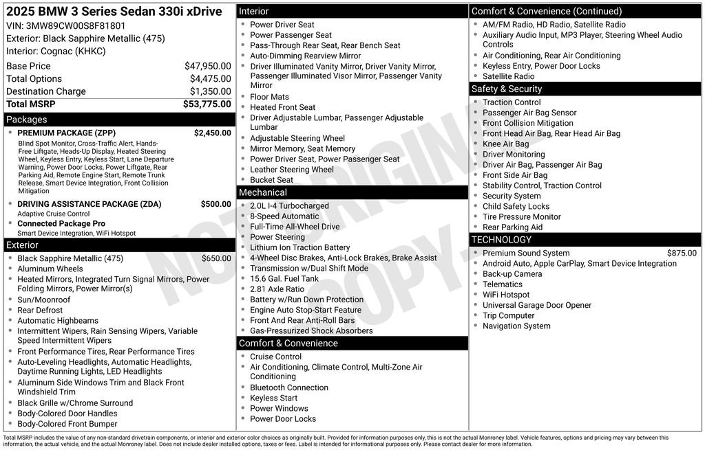 Certified 2025 BMW 330i xDrive Sedan w/ Premium Package AWD/4WD image 50