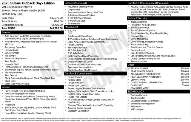 Used 2025 Subaru Outback Onyx Edition image 13