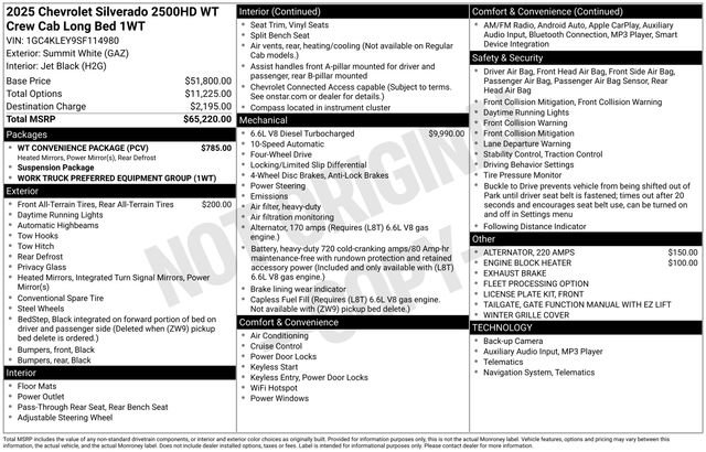 New 2025 Chevrolet Silverado 2500 W/T w/ WT Convenience Package AWD/4WD image 4