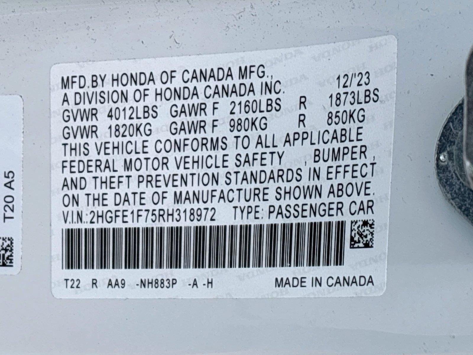 Certified 2024 Honda Civic EX image 35