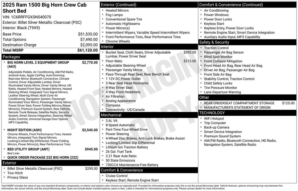 Certified 2025 RAM 1500 Big Horn AWD/4WD image 9