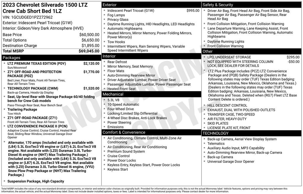 Used 2023 Chevrolet Silverado 1500 LTZ w/ LTZ Premium Texas Edition AWD/4WD image 60
