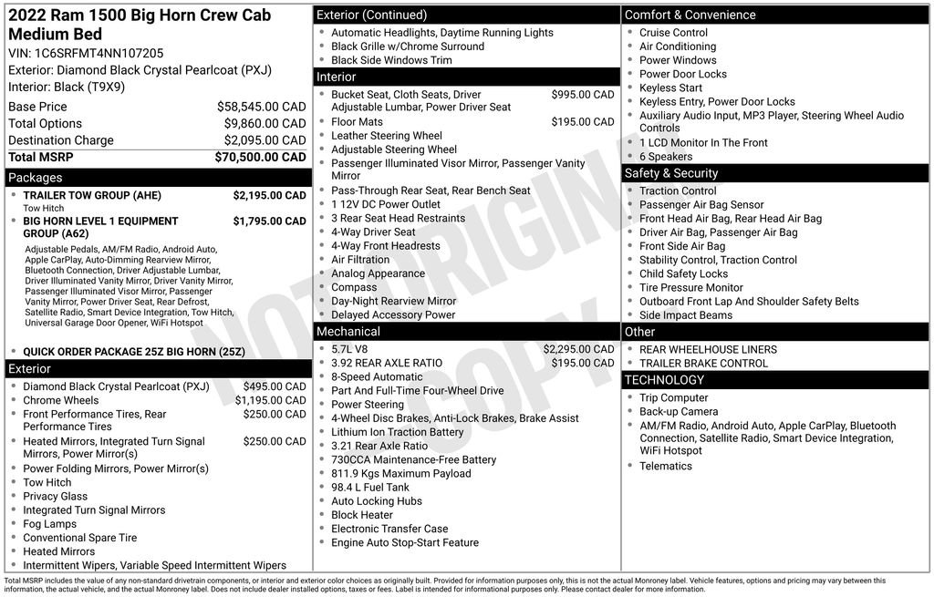 Used 2022 RAM 1500 Big Horn w/ Trailer Tow Group AWD/4WD image 13