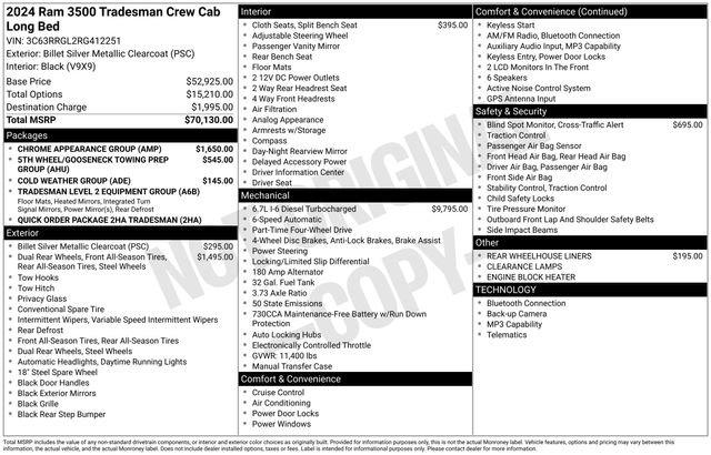 Used 2024 RAM 3500 Tradesman w/ Chrome Appearance Group image 2