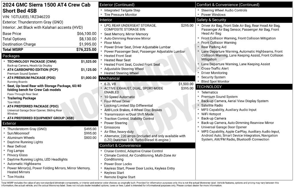 Used 2024 GMC Sierra 1500 AT4 w/ Technology Package AWD/4WD image 33