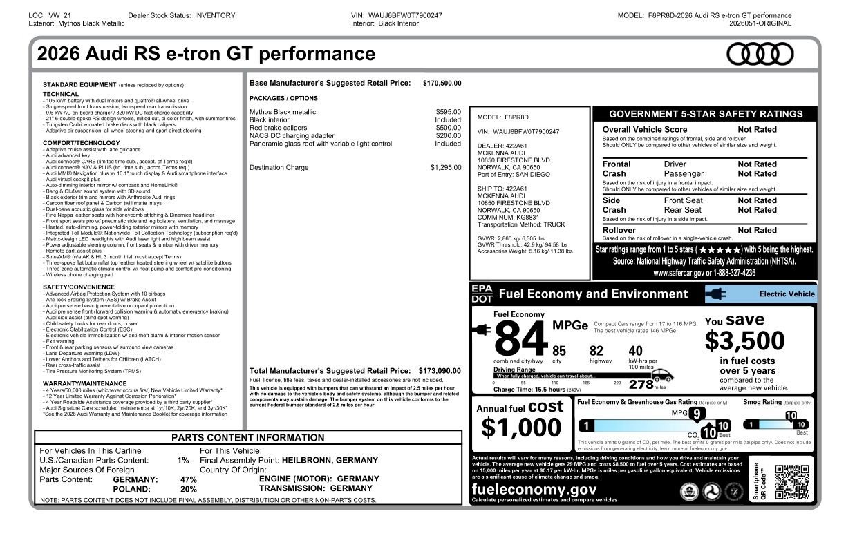 New 2026 Audi RS e-tron GT performance image 13