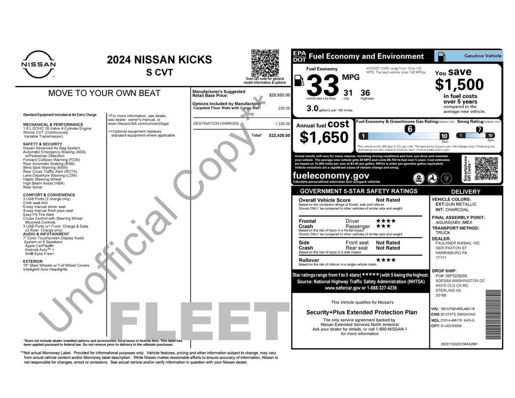 Used 2024 Nissan Kicks S FWD image 16