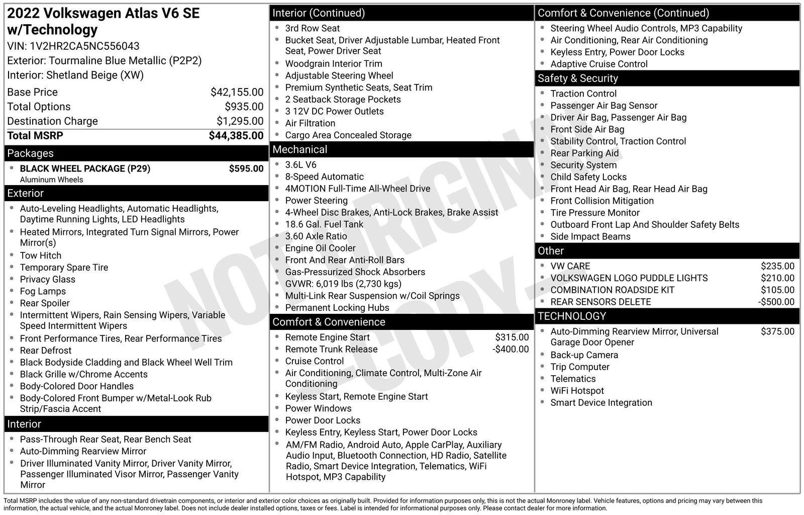 Used 2022 Volkswagen Atlas SE w/ Black Wheel Package image 39