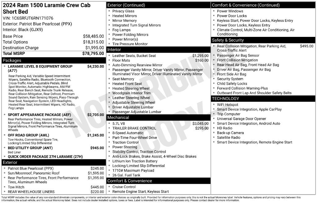 Used 2024 RAM 1500 Laramie AWD/4WD image 23